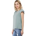 thumbnail image 2 of INSPIRE CHIC Blouse Haut pour Femme à Col en V, de Travail Décontracté, à Manches Courtes, 2 of 6