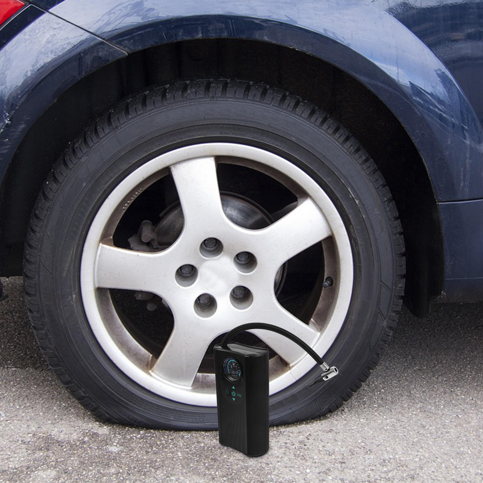 COOPHYA Compact for Car Tires Black Efficient Tire Inflator