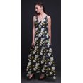thumbnail image 3 of Bimba Robe Longue Maxi d'Été Imprimée à Col en V pour Femme, Tenue de Villégiature de Vacances - X-Grand, 3 of 4
