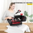 thumbnail image 2 of VEVOR Heat Press Machine 12 x 15 inch 8 in 1 Heat Press Sublimation Machine 360° Rotation Swing Away 8 in 1 Shirt Printing Machine Dual-Tube Heating for DIY T-Shirts Cap & Mugs Red, 2 of 9