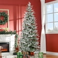 thumbnail image 2 of HOMCOM 7.5ft Snow Flocked Artificial Christmas Tree Pencil Shape, 2 of 10