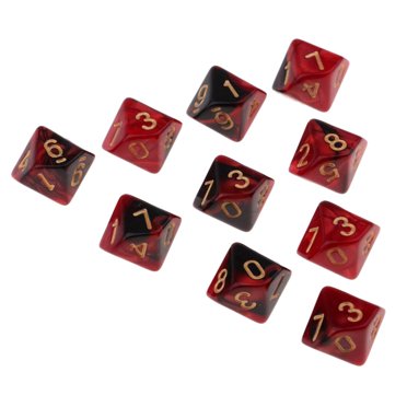 10 Pcs D10 16mm pour Amis, Famille, Cadeaux de Jeu Rouge