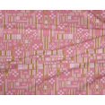 thumbnail image 4 of oneOone Tissu Polyester Lycra Rayé & Carré Imprimé Géométrique au Mètre 56 Pouces de Large, 4 of 4