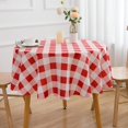 thumbnail image 4 of Nappe Ronde Rouge 60 Pouces Carreaux Buffalo Rouge et Blanc Gingham à Carreaux Nappe - Housse de Table en Polyester Réutilisable Imperméable Essuyable pour Décorations de Fête, Pique-Nique, Salle à Manger, 4 of 6