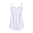 thumbnail image 4 of Mrat Camisoles Habillées Femmes Été Mode Décontractée Sans Manches Col Rond Unies Camisoles Blouse Gilets Camisoles Habillées pour Femmes P-199 Blanc G, 4 of 6