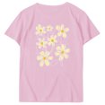 thumbnail image 4 of KIHOUT Nouveau Haut de Mode d'Été pour Femmes 2025, Haut Décontracté à Manches Courtes Col Rond Imprimé Fluide Rose L, 4 of 5