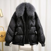 EGNMCR Womens Long Puffer Coat, Long Sleeve Padded Winter Down Coats, Hooded Parka Jacket Ladies Lining Coat Womens Winter Warm Thick Long Jacket Hooded Overcoat Women Coat