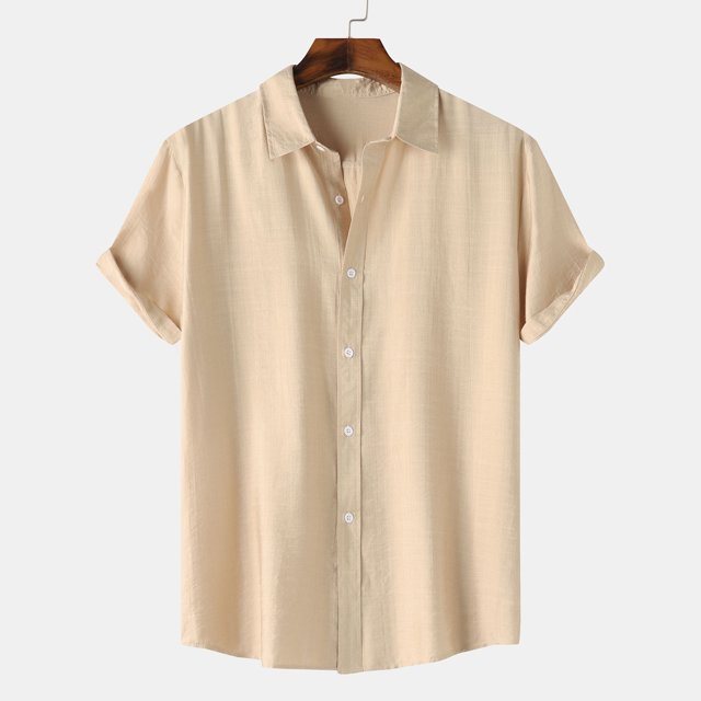 SDNall Chemise Décontractée pour Homme Unie à Col Rabattu à Manches Courtes avec Fermeture à Boutons Blouse Hawaïenne