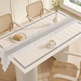 thumbnail image 4 of EGNMCR Kitchen Gadgets, Kitchen Appliances White Hollow Lace Table Flag Beautiful Flower Tablecloth Table Flag Home Dining Table Decoration 13.78x45.28 Inches Hollow Lace Tablecloth, 4 of 6