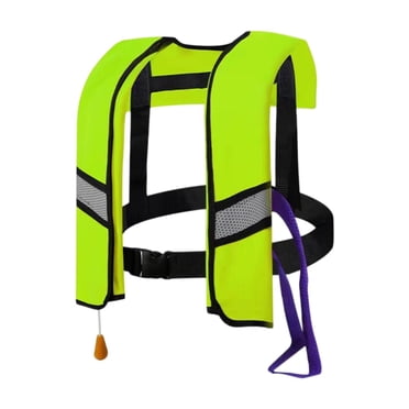 Lipstore Gilet de Plongée en Apnée Automatique Gonflable Gilet Sécuritaire pour Plongée en Apnée Bateau Extérieur Vert