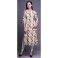 thumbnail image 3 of Bimba Robes Longues Droites pour Femmes Imprimées Manches 3/4 Vêtements Indiens, 3 of 6