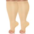 thumbnail image 1 of BYHONG Chaussettes pour Femmes Femmes Chaussettes de Compression Unies Chaussettes de Sport Chaussettes Décontractées Mi-Mollet Grande Taille Chaussettes de Compression Chaussettes de Course Femmes Beige TTTG, 1 of 4