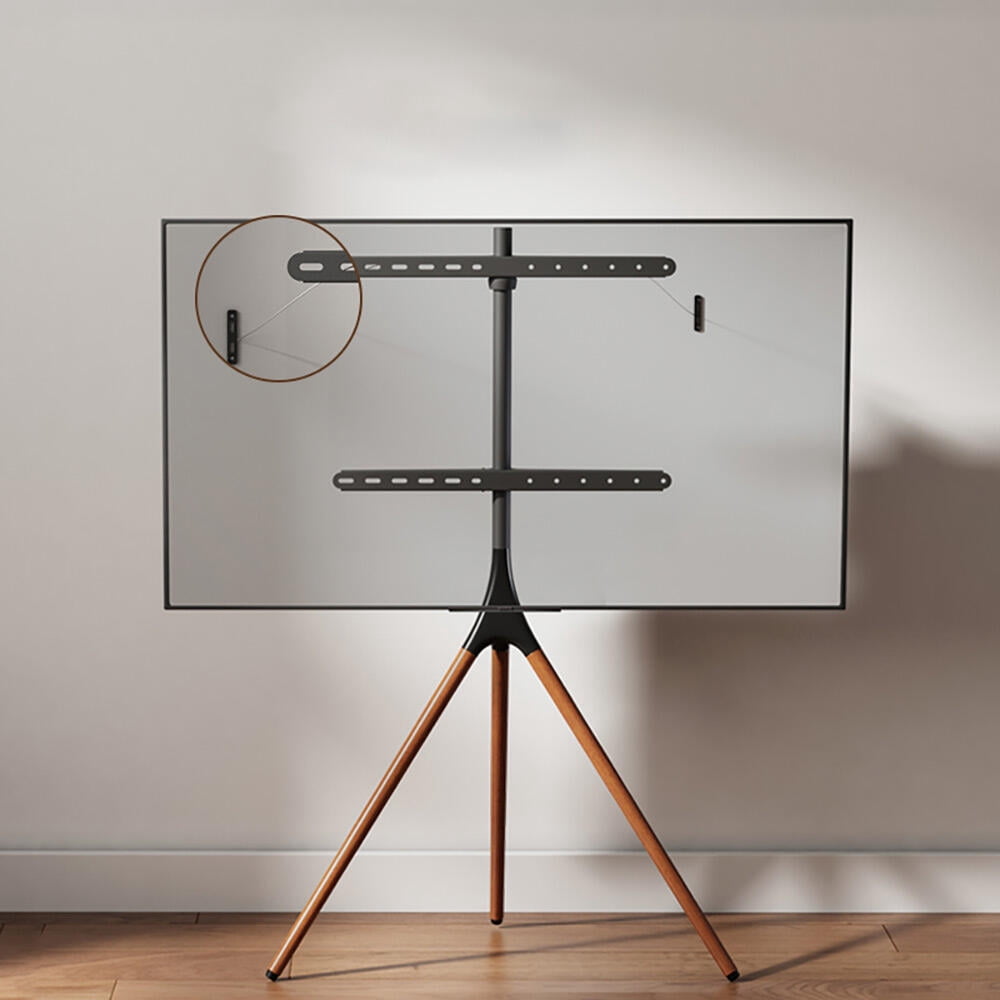 Easel Studio TV Stand for Most 45"-65" Flat Panel TVs, Adjustable Swivel Tripod TV Floor Stand with VESA to 600x400mm and Max Load 70lbs