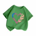 thumbnail image 2 of Rbaofujie T-Shirt à Manches Courtes pour Fille avec Imprimé Cœur, Col Rond, Sortie, T-Shirt Basique, 2 of 5
