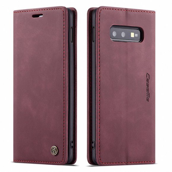 Galaxy S10 Étui, Étui Portefeuille à Rabat Magnétique en Cuir avec Support et Fentes pour Cartes, Étui de Protection pour Samsung Galaxy S10 6,1 Pouces, Rouge