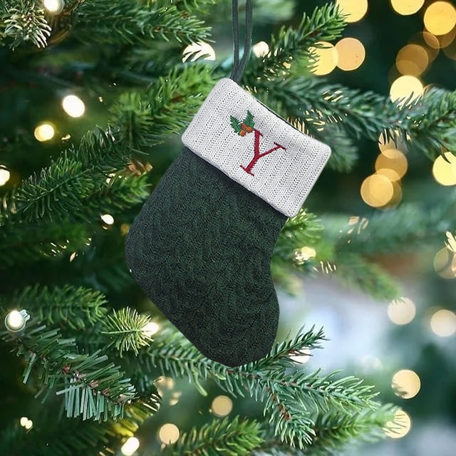 Vaidha Christmas Large Letters Christmas Stockings Cute Striped Christmas Tree Pendant Holiday Decorations