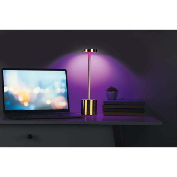 Merkury Innovations 10.5" Metal Muticolor LED Touch Lamp Gold, 1-pack