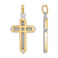 thumbnail image 3 of Collier Pendentif Croix en Or Jaune et Blanc 14K avec Chaîne, 3 of 4