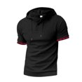 thumbnail image 4 of Birdeem Chemise pour Hommes, Manches Courtes, à Capuche, Décontractée, Sportive, 4 of 12