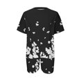 thumbnail image 4 of zanvins Hauts d'Été Tendance Femmes Mode Blouse à Col Rond Manches Courtes Hauts Shorts Ensembles de Tenue Décontractée, 4 of 5