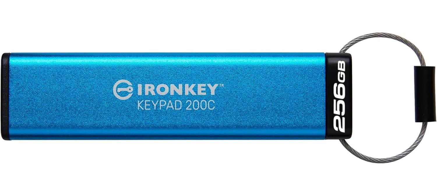 Kingston IronKey Keypad 200C Type-C Hardware-encrypted USB Flash Drive FIPS 140-3 Level 3 with XTS-AES 256-bit Hardware Encryption -IKKP200C/512GB