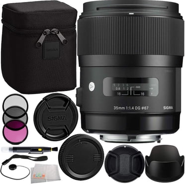 Sigma 35mm f/1.4 DG HSM Art Lentille (pour Appareil Photo Reflex Numérique Nikon) Ensemble Comprend Accessoires du Fabricant + Kit de Filtres 3 Pcs + Capuchon d'Objectif + Stylo d'Objectif + Garde-Capuchon + Chiffon de Nettoyage en Microfibre