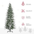 thumbnail image 4 of HOMCOM 7.5ft Snow Flocked Artificial Christmas Tree Pencil Shape, 4 of 10
