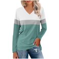thumbnail image 2 of Birdeem Haut à Manches Longues Col en V Uni pour Femmes, 2 of 12