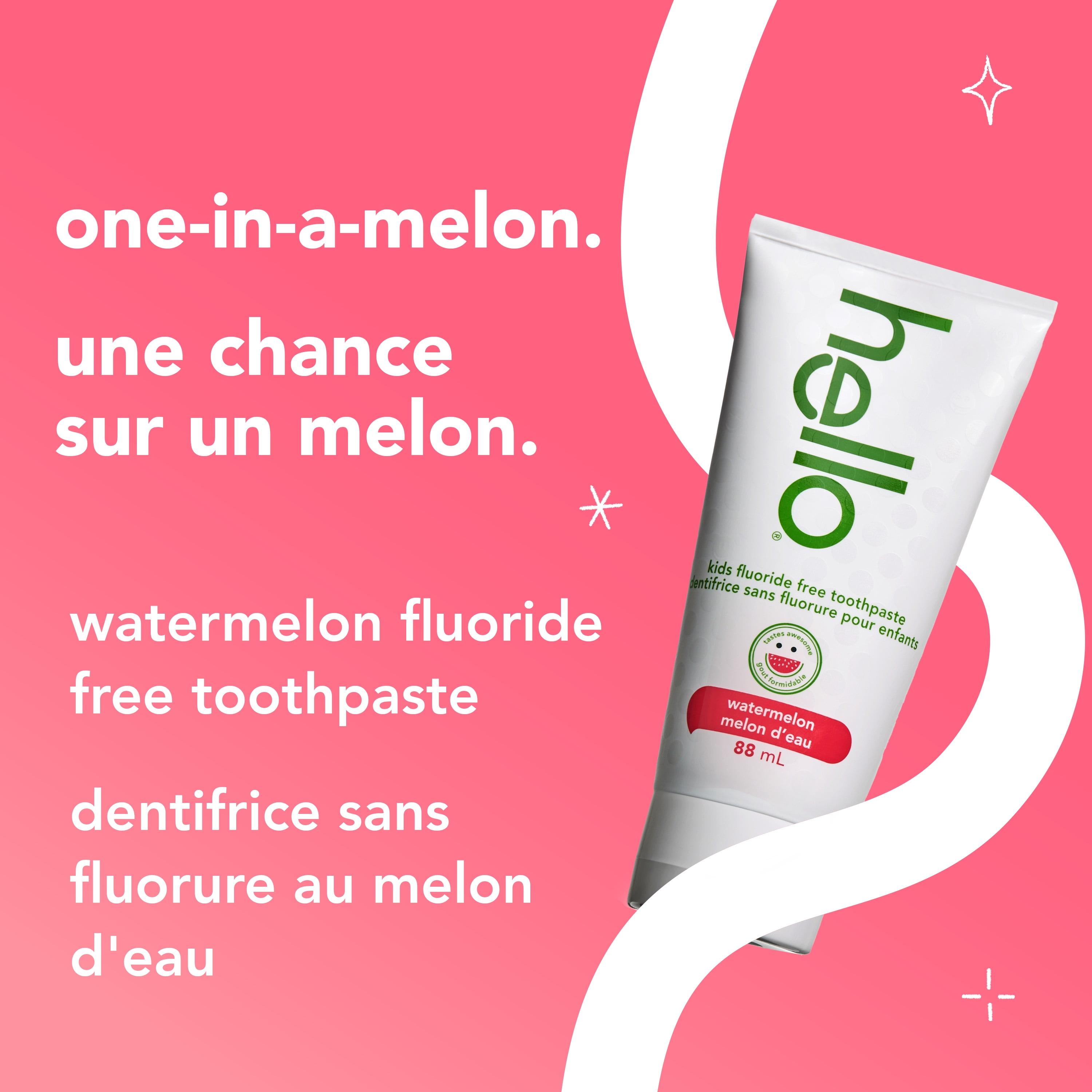 Dentifrice pour enfants hello Fresh Watermelon sans fluorure, tube de 119 g