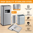 thumbnail image 2 of 8 Gallon/30 L Indoor Outdoor Trash Can, Commercial Garbage Can with Removable Inner Bucket, Stainless Steel Metal Bin, Waste Bin Container with Lid for Outside Patio, 2 of 7