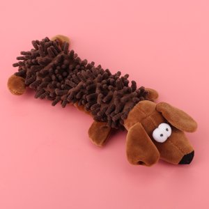 Cute Animal Shape Small Dog Plush Toy, Brown Dog Safe Wonderful Small Dog Toy, for Dog Plush Toy Pet Toy brown dog