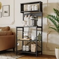 thumbnail image 1 of Bestier 60.3 inch 5-Tier Kitchen Bakers Rack with Power Outlets Microwave Cart in Black, 1 of 8