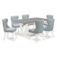 thumbnail image 1 of Pemberly Row 7-Piece Dining Set with Baby Blue Chairs and Cement Table Finish, 1 of 6