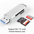 thumbnail image 3 of C307 Lecteur de Carte Portable USB 3.0 pour SD, SDHC, SDXC, MicroSD, MicroSDHC, MicroSDXC, avec Design Tout-en-un Avancé Blanc, 3 of 8