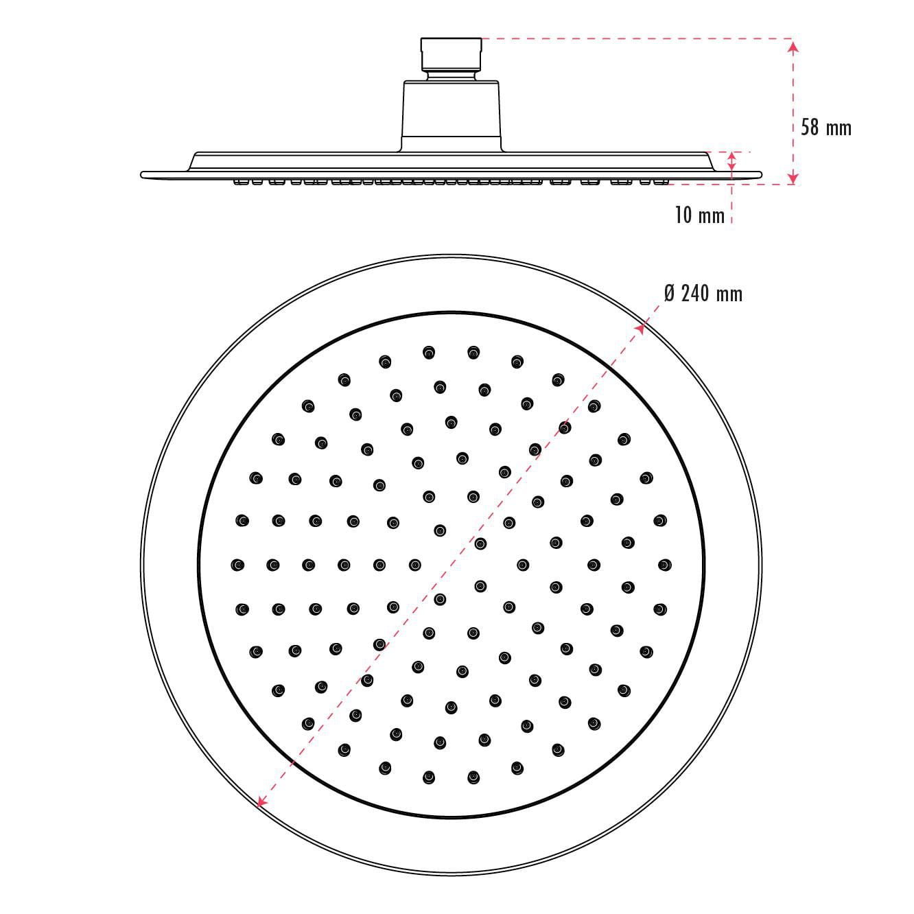 Pommeau de douche rond d'akuaplus®, 9 1/2 po