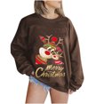 thumbnail image 2 of Chandail de Noël pour Femmes 2023 Mode Manches Longues Col Rond Imprimé de Noël Hauts Amples Blouse Chandails en Liquidation, 2 of 5