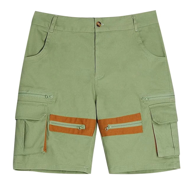 WRKEKC Mens Casual Shorts Breathable Solid Color Multiple Pockets Outdoor Work Shorts 5-Inch Inseam without Belt for Casual Wear