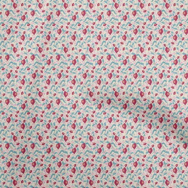 oneOone Cotton Flex Light Yellow Fabric Asian Floral Craft Projects Decor Fabric Printed By The Yard 40 Inch Wide