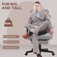 thumbnail image 4 of HOMCOM Big and Tall Office Chair with Foot Rest, High Back Desk Chair, Grey, 4 of 10