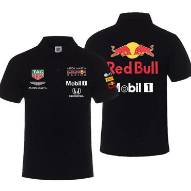2025 Nouvelle Combinaison de Course F1 Red Bull à Manches Courtes Aston Martin Polo Noir Haut Été Vêtements pour Hommes Salopettes