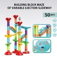 thumbnail image 3 of A 50Pc Slide Block Marble Run Game - Diy Building Toy With 30 Balls, Educational Stem Fun For Kids, Plastic Material, 3 of 8