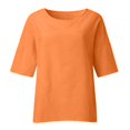 thumbnail image 4 of Blouses Grande Taille pour Femmes T-Shirts Liquidation Manches Courtes Col Rond Coton Ample Blouse, 4 of 7