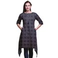 thumbnail image 1 of Bimba Kurti Asymétrique à Imprimé Floral Bleu Anémone et Roses pour Femmes, Robe d'Été Indienne Tunique XXX-Large, 1 of 6