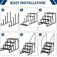 thumbnail image 4 of BeesClover RV Steps with Handrail,Heavy Duty Stable Universal Stair,Mobile Home Stairs Outdoor RV Step Ladder for Travel Trailer Pool Hot Tub Trampoline, 4 of 7