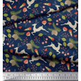 thumbnail image 2 of Soimoi Rayon Fabric Leaves & Reindeer Animal Decor Fabric Printed Yard 42 Inch Wide, 2 of 3