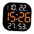 thumbnail image 2 of Horloge Murale Numérique Température Date Semaine Affichage Grand Écran d'Horloge Numérique Luminosité Réglable Orange, 2 of 8