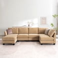 thumbnail image 3 of Canapé Sectionnel Modulaire de 124 Pouces, Canapé Sectionnel en U 6 Places avec Pouf de Rangement et Ports USB, Beige, 3 of 9