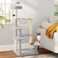 thumbnail image 4 of Gymax Modern Cat Tree 44 Inch Multi-level Cat Tower w/ Removable Padded Top Perch, 4 of 10