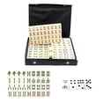 thumbnail image 3 of Portable Mini Carved Travel Mahjong Set In Leather Case 2Cm Tiles Melamine Material Complete With 136 Pieces, 3 of 7