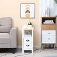 thumbnail image 4 of HOMCOM Table d'Appoint Mince avec 2 Tiroirs et Tablette de Rangement, Table d'Appoint pour Sofa, 4 of 10